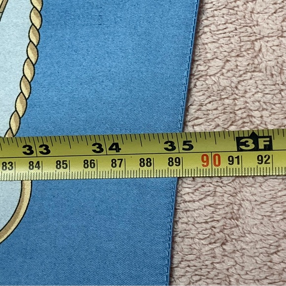 Vintage Roger L. Paris 34” Square Women’s Wrap Scarf Light Blue Eiffel Tower VTG - Picture 6 of 7